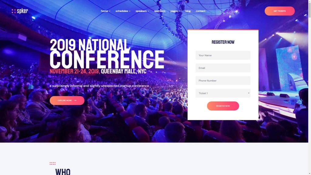 Website Designs For Conferences & Events - 22+ Website & Features ...